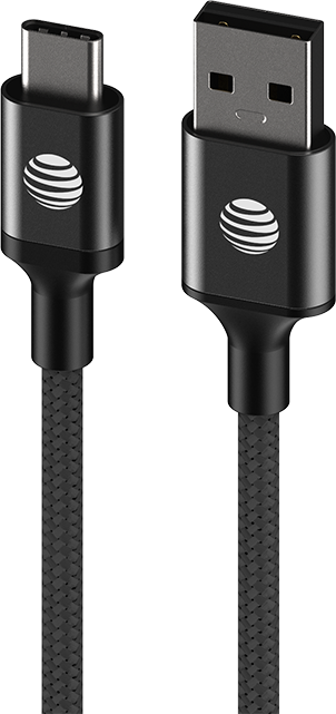 AT&T 10-Foot USB-A to Type C Cable - Black